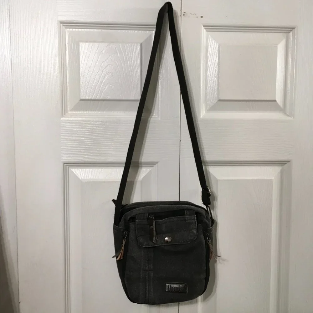 Harwish Unisex Canvas Gray Shoulder Bag